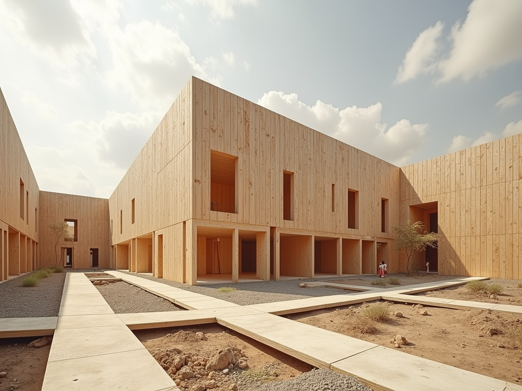 Curvas blancas y madera: el nuevo oasis arquitectónico