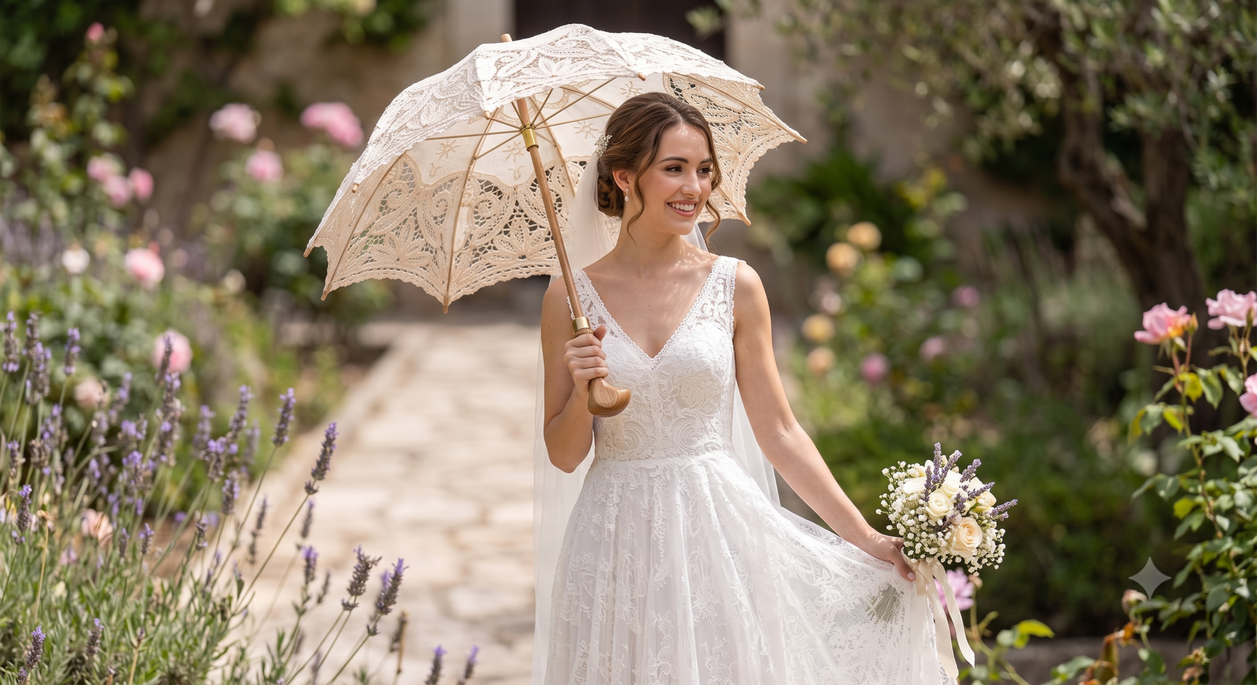 Sombrillas de encaje: el accesorio imprescindible para bodas con encanto 9